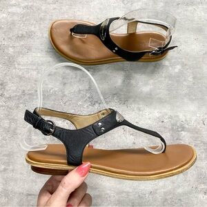 Michael Kors Plate Thong Black Sandals Women’s 7